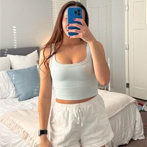 Women's blue Ribbed Tank Top